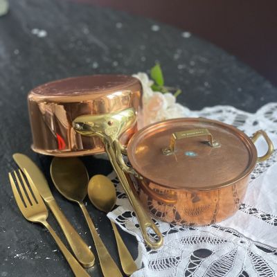 Кастрюля с крышкой медная 800 мл