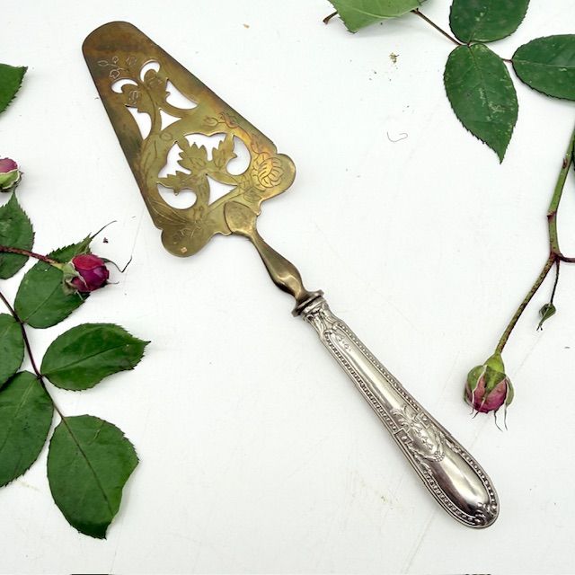 Лопатка для десерта 26 см латунь мельхиор Франция