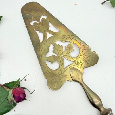 Лопатка для десерта 26 см латунь мельхиор Франция