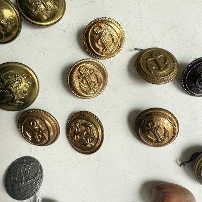 Пуговица мундирная военно-морская Якорь 2,2 см латунь  