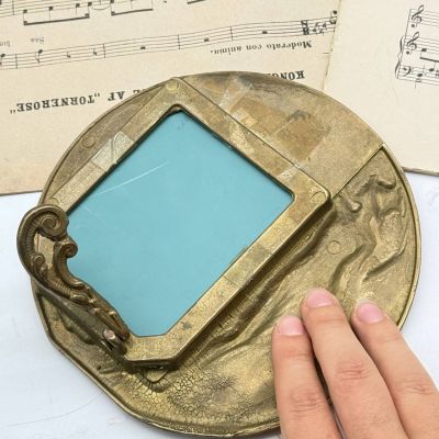 Зеркало настольное Арнуво 16 см латунь