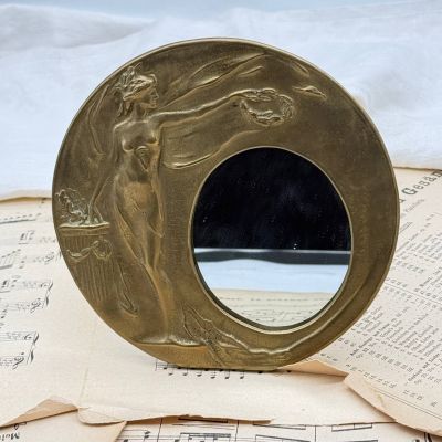 Зеркало настольное Арнуво 16 см латунь