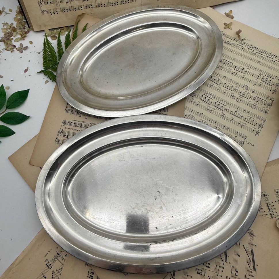 Блюдо поднос овальное DEN BOOGERD 39 см серебрение