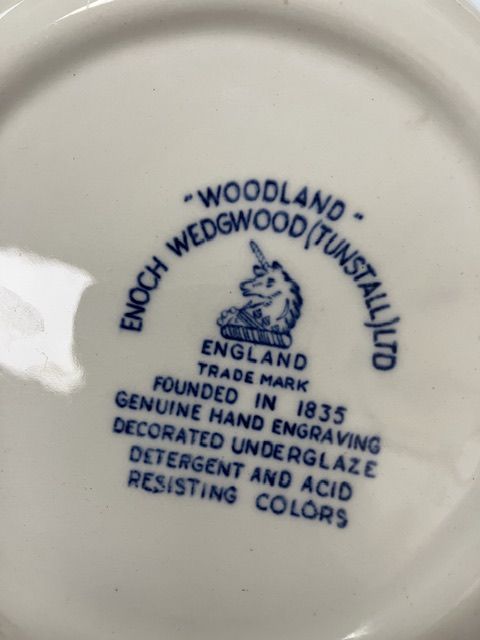 Чайная пара Enoch Wedgwood Woodland 200 мл синий Англия ironstone
