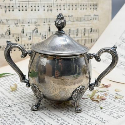 Набор сахарница и молочник Leonard мельхиор серебрение Франция