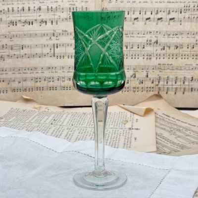 Бокал зеленый 200 мл накладной хрусталь Германия 