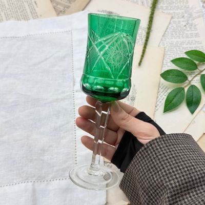 Бокал зеленый 200 мл накладной хрусталь Германия 