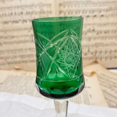 Бокал зеленый 200 мл накладной хрусталь Германия 