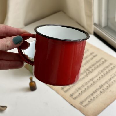 Кружка 400 мл красная эмалированная