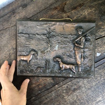 Панно декоративное Охотник бронза 