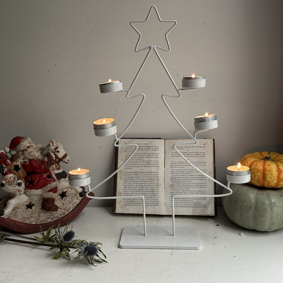 Подсвечник на 6 свечей Елка 43 см металл