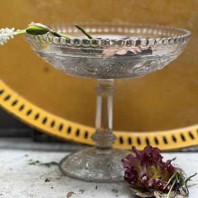 Блюдо фруктовница на ножке 22 см хрусталь