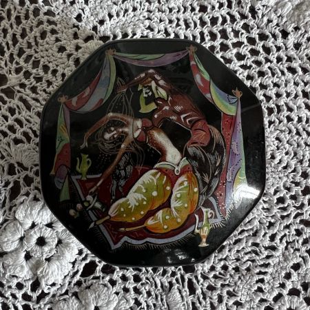 Шкатулка музыкальная Шахерезада Franklin Mint Porcelain 7 см фарфор 1988 г.