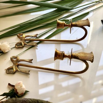 Подсвечник настенный Бант латунь