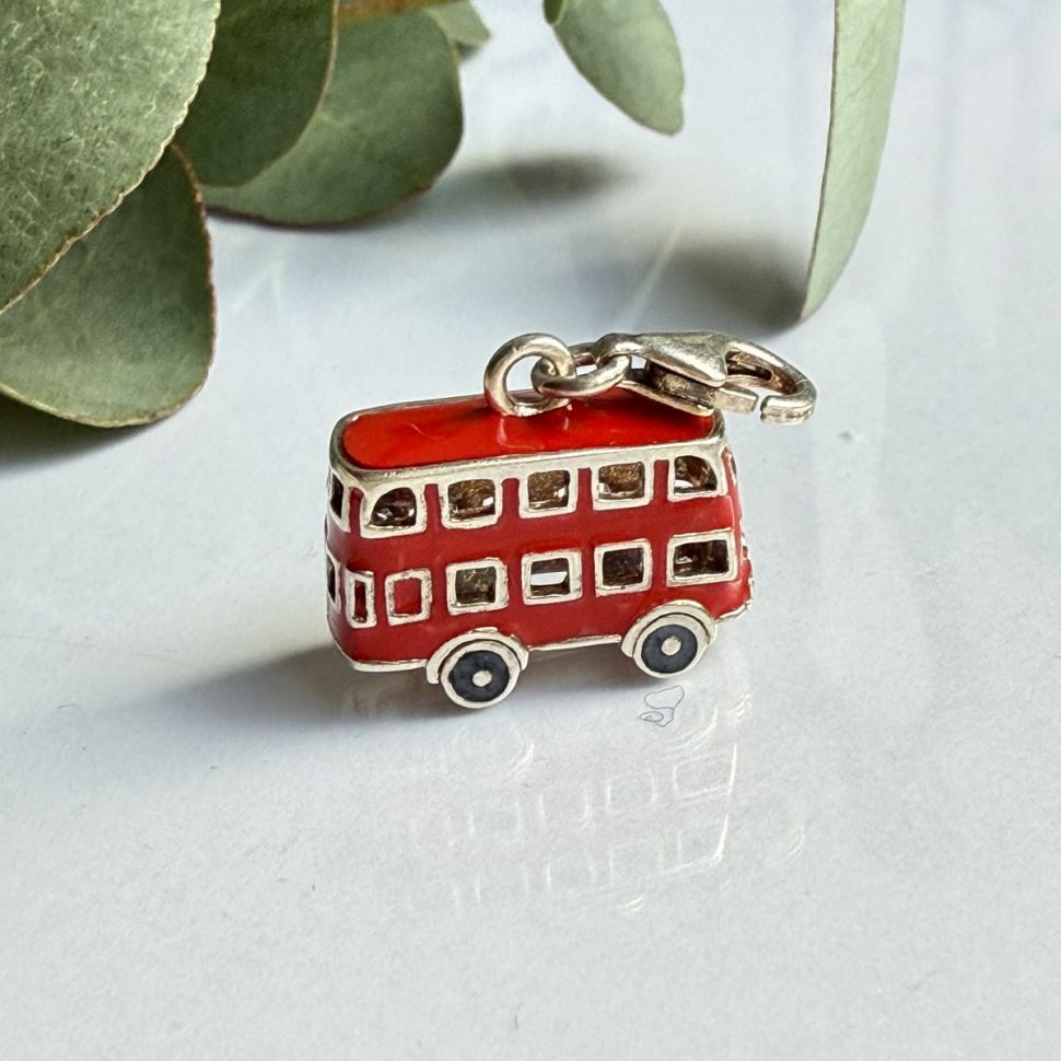 Подвеска шарм Автобус 2 см в стиле Thomas Sabo 925