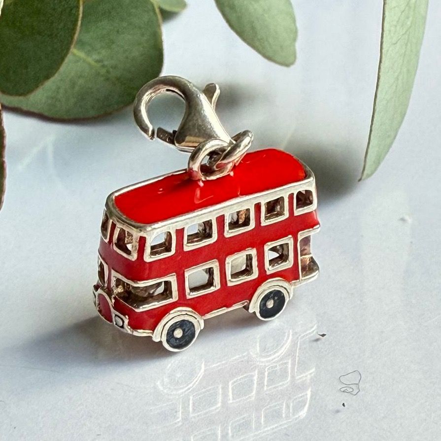 Подвеска шарм Автобус 2 см в стиле Thomas Sabo 925