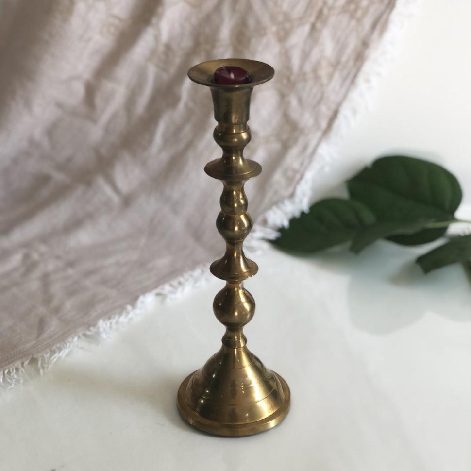 Подсвечник высокий на одну свечу 25 см латунь