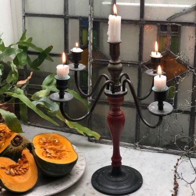 Подсвечник канделябр 35 см дерево металл