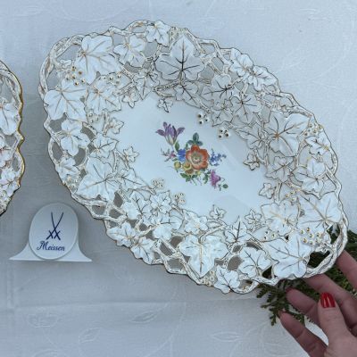 Блюдо Meissen 33 см Мейсенский букет 1984 г Германия