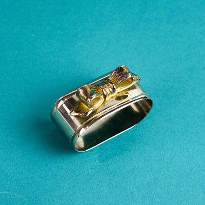 Кольцо для салфетки Бантик 9 см мельхиор патина