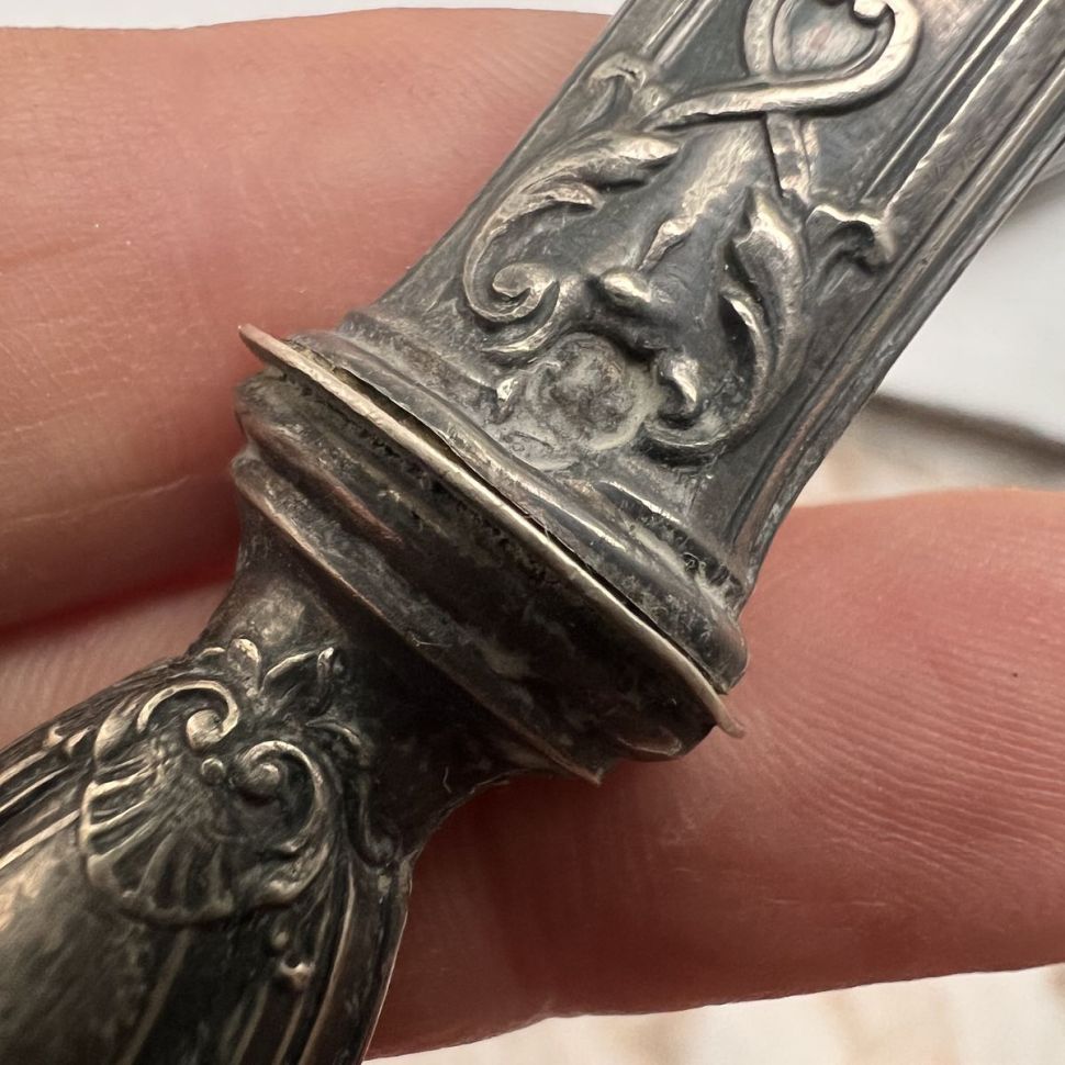 Ложка и вилка набор сервировочный 28 см серебро Франция