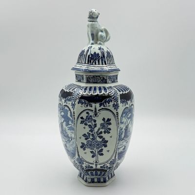 Ваза чайница с крышкой 1910 г Royal Sphinx Delfts 35 см Голландия