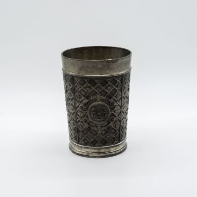 Стакан олово, рисунок роза