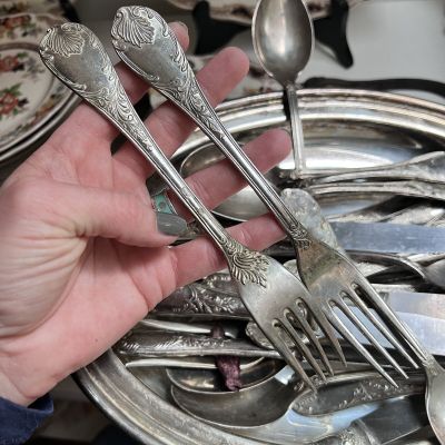 Вилка столовая 20 см серебро 800 Италия