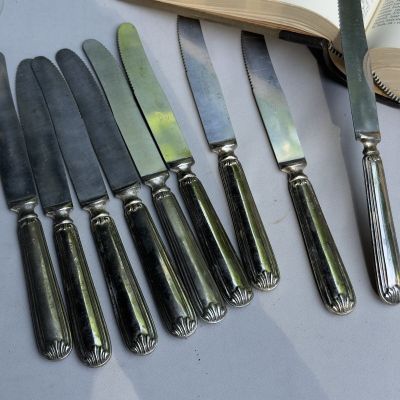 Нож столовый 23 см серебрение Италия