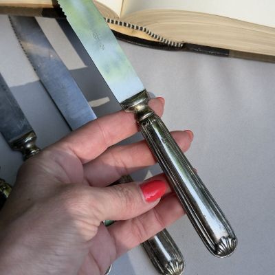 Нож столовый 23 см серебрение Италия