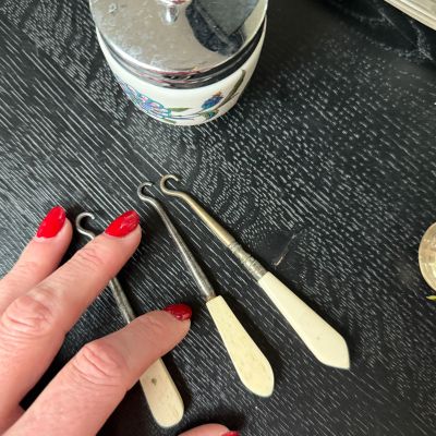 Крючок для кодлера 10 см кость и сталь