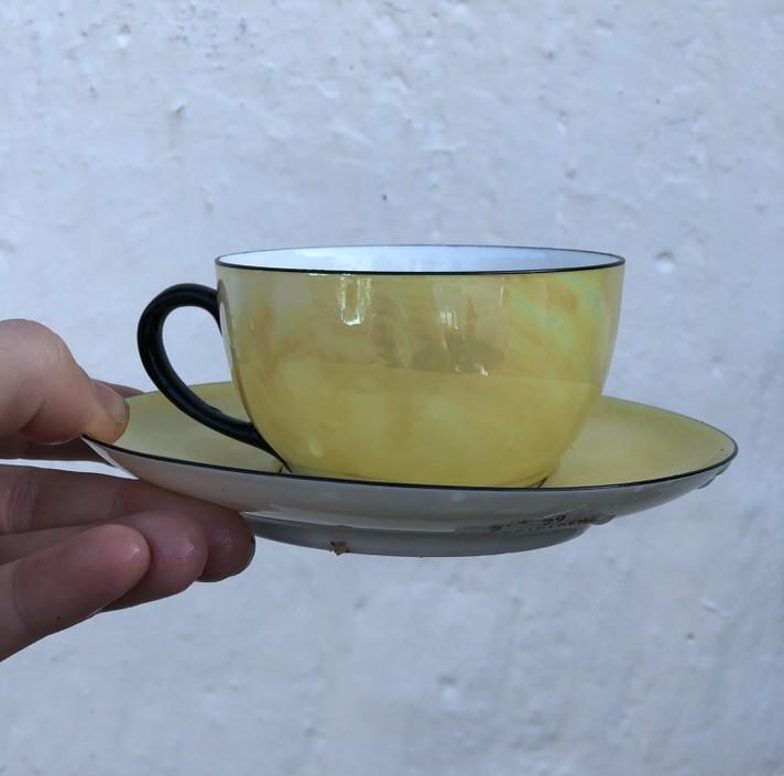 Блюдце от чайной кофейной пары Желтый перламутр
