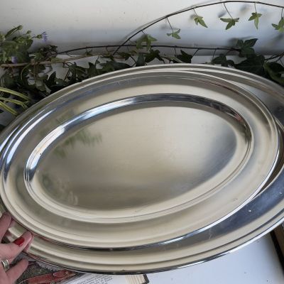 Блюдо поднос овальное WICKEMANN 45 см серебрение Бельгия