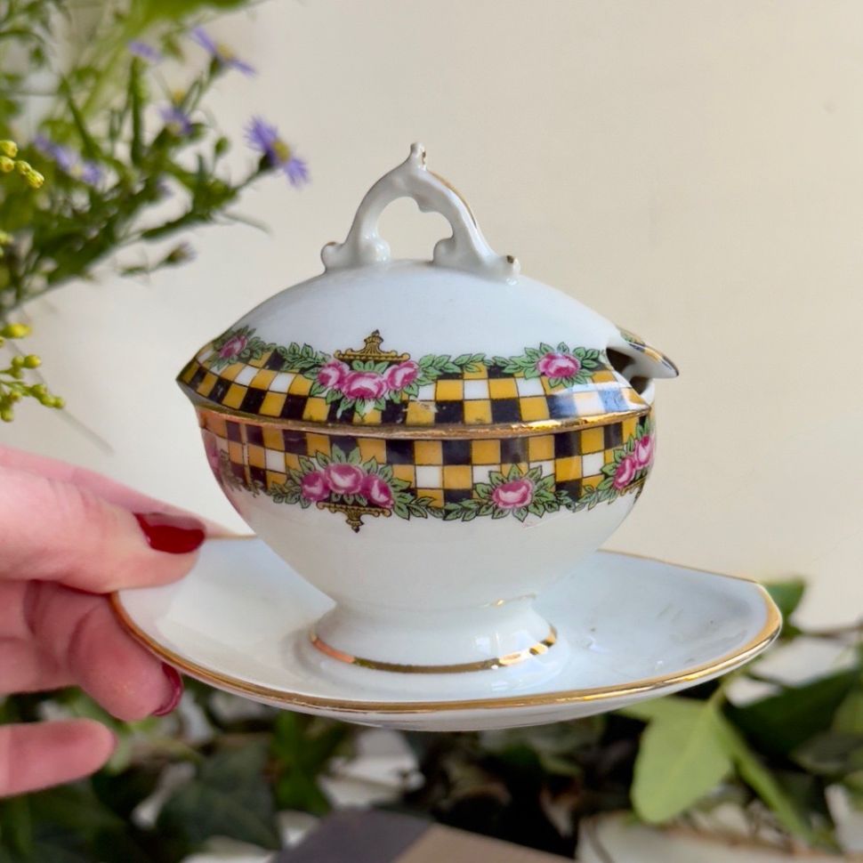  Горчичница на блюде 75 мл фарфор