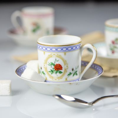 Кофейная пара 100 мл Franklin Porcelain Limoges 1982 Maidan`s Blush