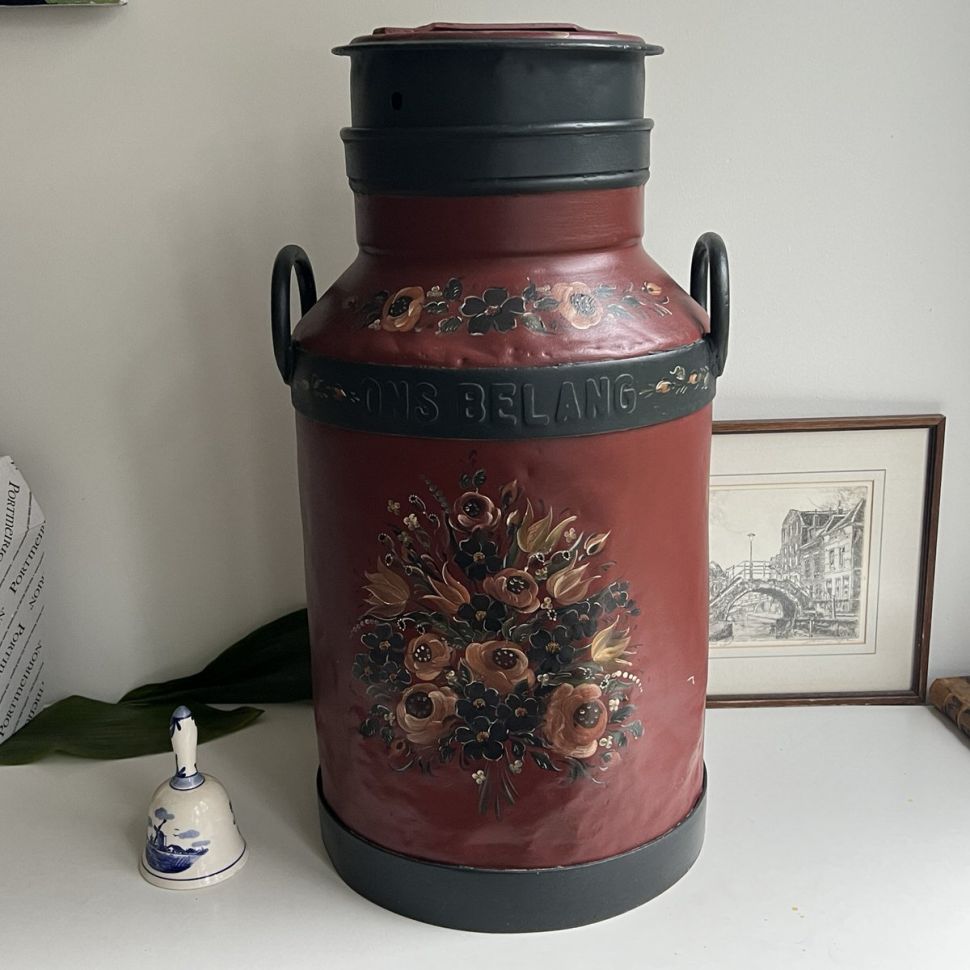 Бидон огромный 57 см ручная роспись металл