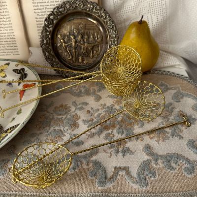 Ложка для варки яиц 24 см сталь золотистая