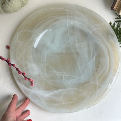 Блюдо 32 см дизайнерское опаловое стекло