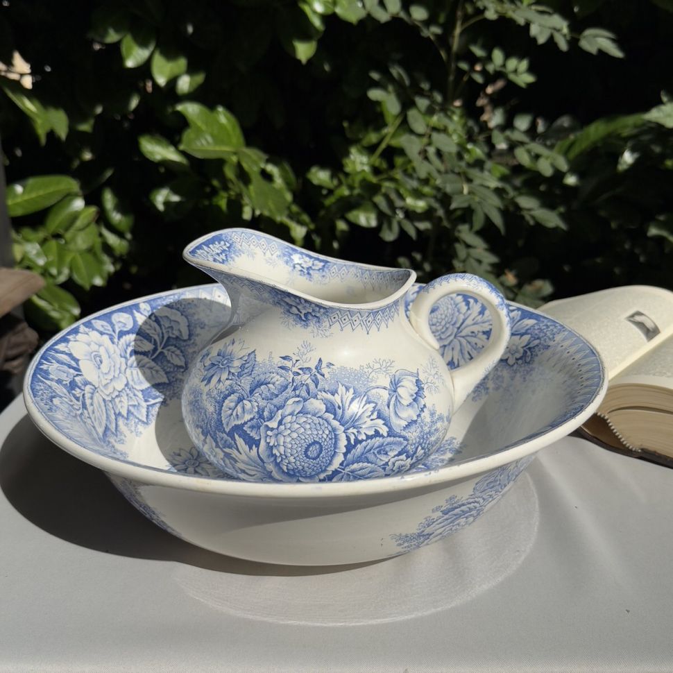 Набор для умывания Jardiniere кувшин и таз Франция 100 лет