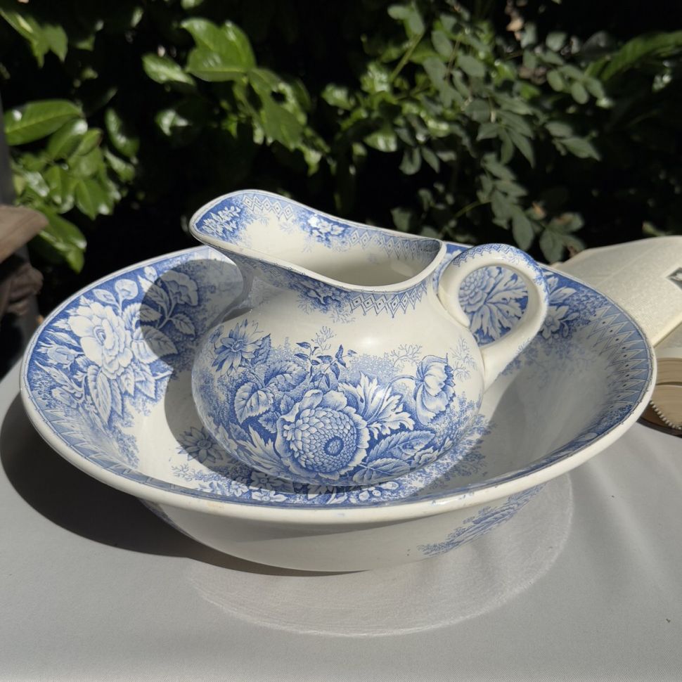 Набор для умывания Jardiniere кувшин и таз Франция 100 лет