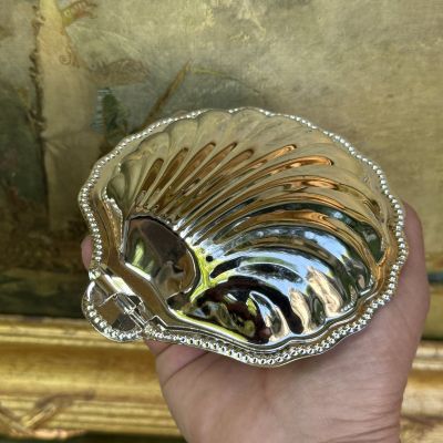 Икорница морская раковина Mayell 17 см гальваника Англия середина XX века