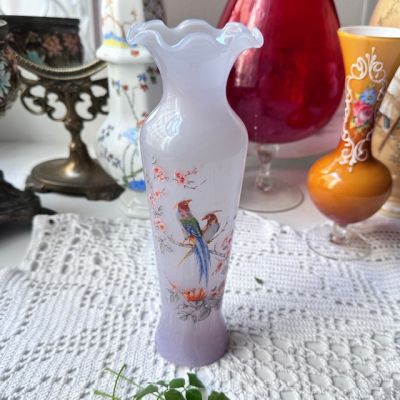 Ваза Попугаи 24 см цветное стекло 