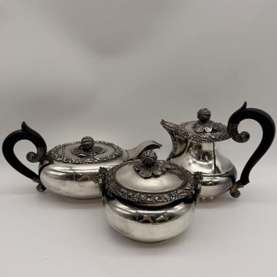 Чайник кофейник сахарница молочник набор 4 предмета Gandais Palais Royal серебрение Франция