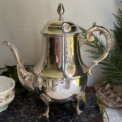 Кофейник с крышкой 1 л серебрение по латуни