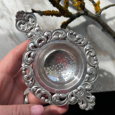 Ситечко для чая 13 см серебро