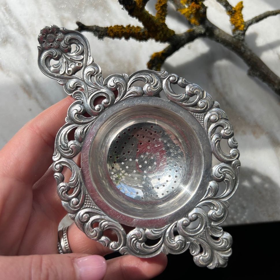 Ситечко для чая 13 см серебро