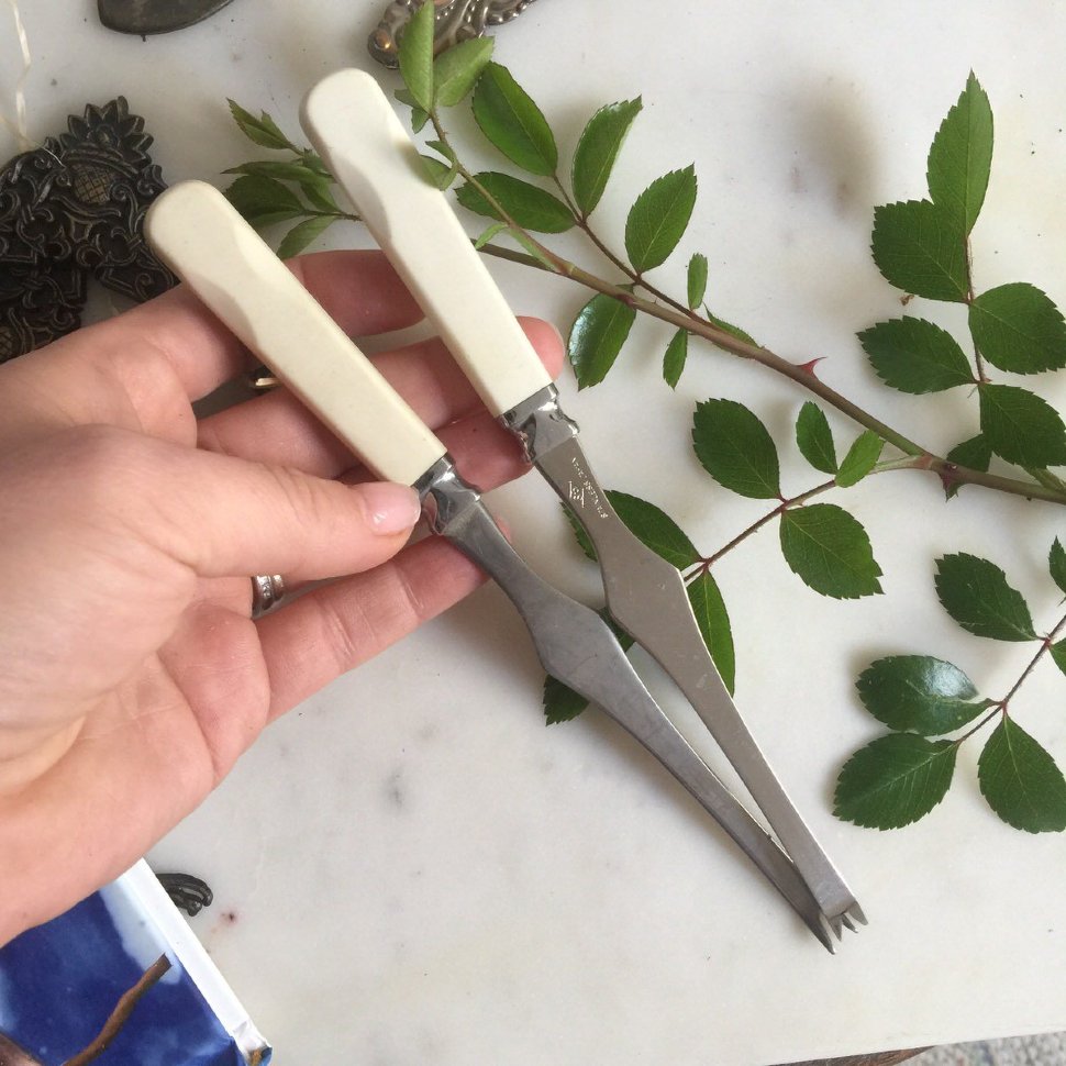 Вилка для ракообразных Модерн, сталь и бакелит