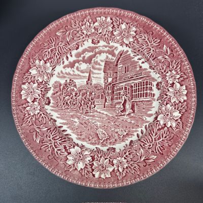 Тарелка Royal Tudor Ware Coaching Taverns красная 20 см Англия
