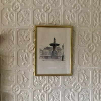 Картина акварель в золоченой раме Дания (копия работы 1915 г.)