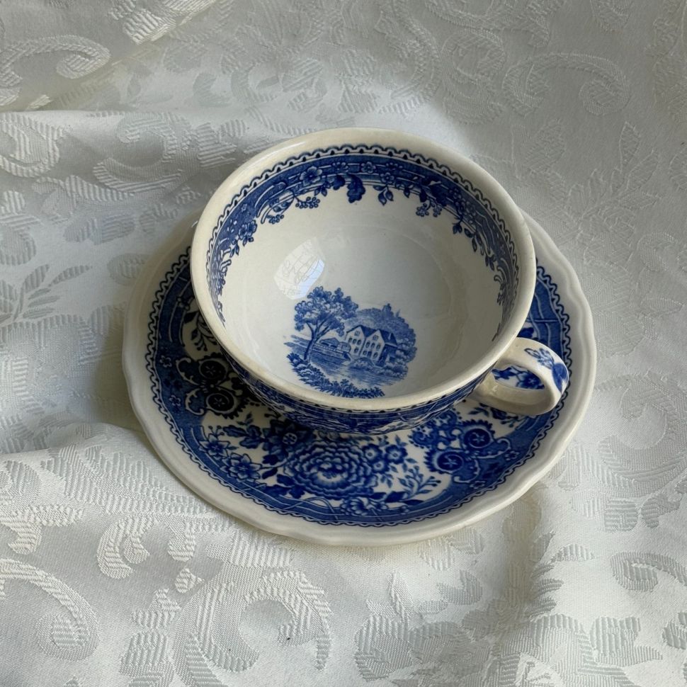 Кофейная пара ВиллеройБох Burgenland синий 180 мл фарфор Германия